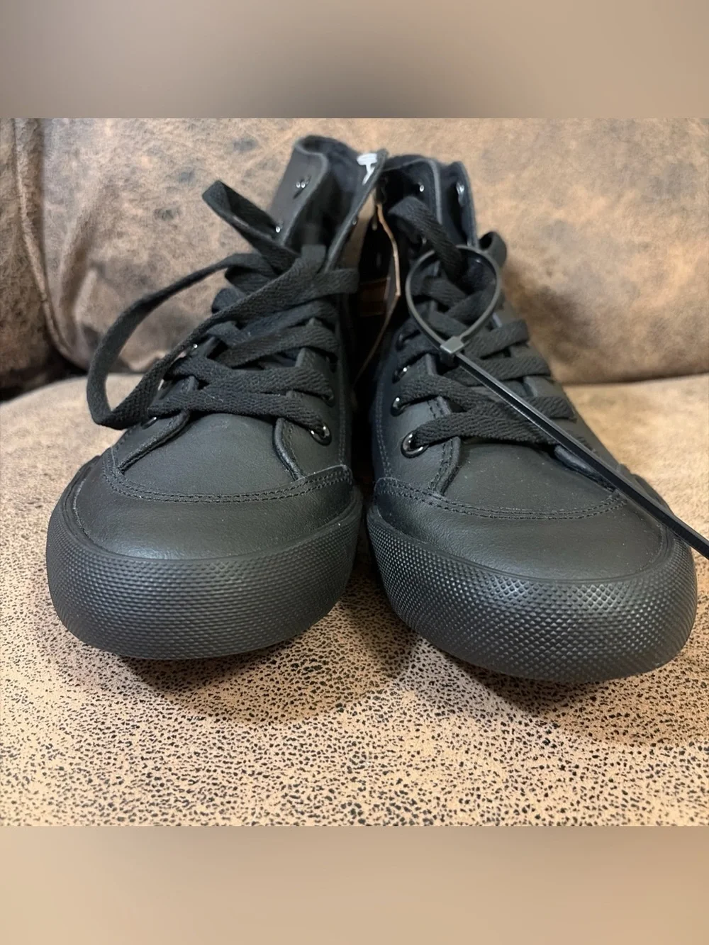 Harley-Davidson Men's Nathan High-Top Black or White Leather Sneakers Size 8